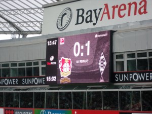 Anzeigetafel Leverkusen