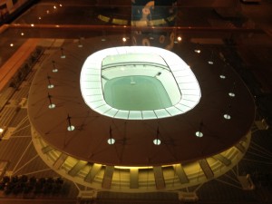 Stadionmodell Schüssel + Teller + Loch = Stade de France (Foto: J. Sorgatz)